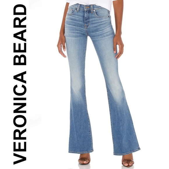 COPY - NWT Veronica Beard Beverly Skinny Flare High Rise Jeans 27/4 - Picture 1 of 10